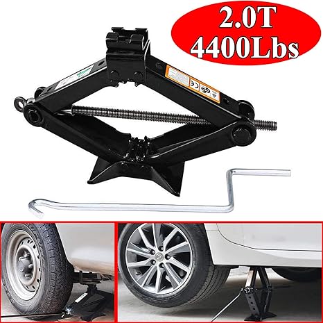 Set Of 1 Scissor Jack Stabilizer Leveling 2 Ton 4400lbs Heavy Duty Scissor Floor Jack With 1 Speed Crank Handle Universal Fit