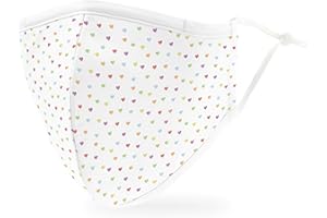 Weddingstar 3-Ply Adult Washable Cloth Face Mask Reusable and Adjustable with Filter Pocket - Heart Dot