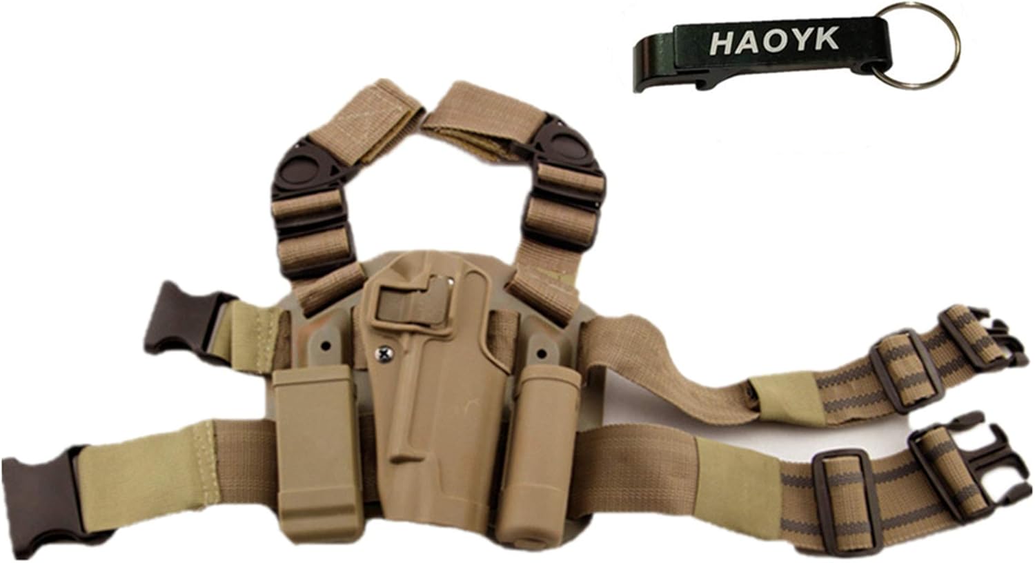JOYASUS Funda de Pistola táctica, Bolsa de Pierna Ajustable para Pistola de Airsoft, Bolsa de Linterna para Revista de Pierna Derecha de Muslo para Colt 1911 M1911