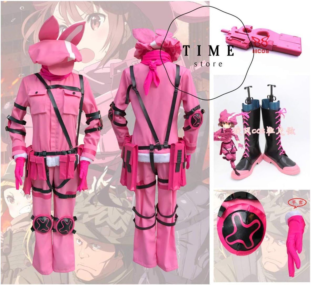 Amazon ソードアート オンライン Ggo レン 蓮 小比類巻 香蓮 コスプレ 衣装 靴 道具 全セット コスプレ 仮装 通販