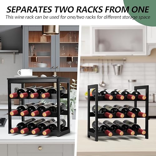Wine Rack 24-Botttle Freestanding Floor, 6-Tier Wine Rack Shelf