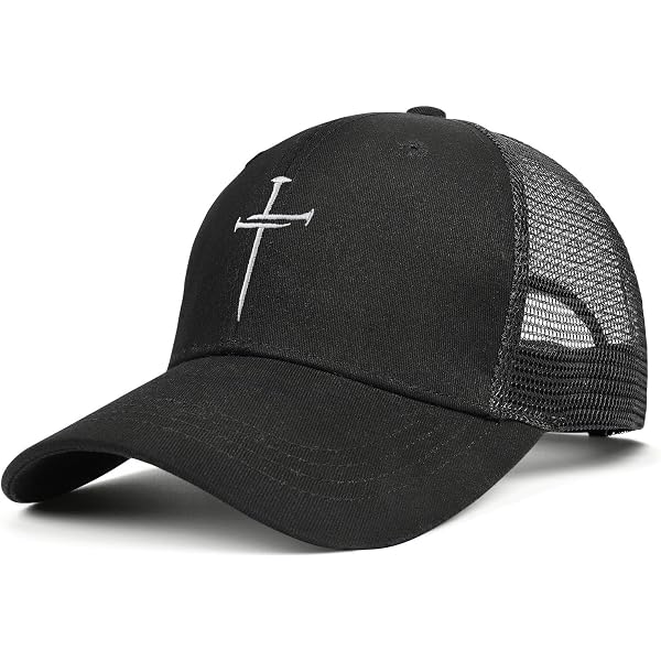 WETEYAFU 'I Love Jesus' Trucker Hat – Mesh Baseball Cap For Men & Women, Black