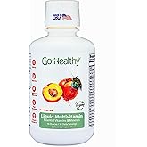 Go Healthy Liquid Vitamins for Women, Men, Teens | Vegan Vitamin & Mineral | High Absorption | Premium Liquid Multivitamin | Immune Support | Peach Mango - 32 Servings