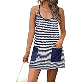 Fisoew Womens Tennis Athletic Dress Mini Romper Dress with Built in Shorts Summer Vacation Outfits