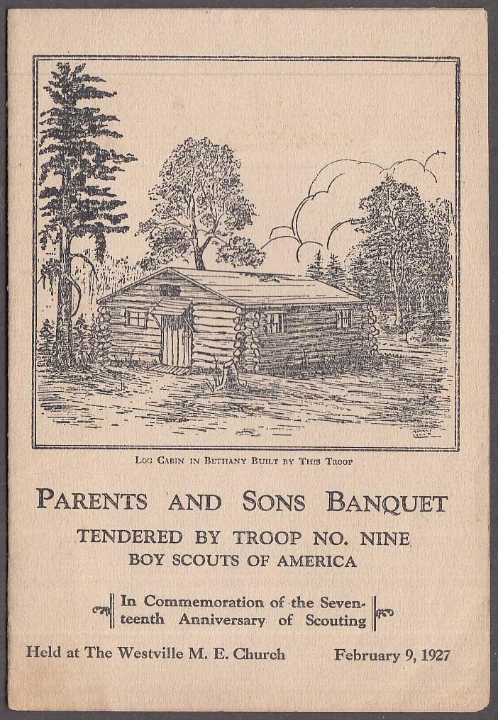 Boy Scout Troop 9 Parents & Sons Banquet program Westville CT 1927
