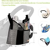 Homlynn Buggy Pram Bag Organiser 11L Grey with 2 Cup Holders Universal Fit view 6