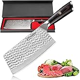 Non-stick Cleaver Knife 7-inch, Chinese Chef's Knife for Kitchen, High Carbon German Stainless Steel Vegetable Chopping Knife, China Chopper | CaiDao, Ergonomic Handle, Gift Boxed (7" Meat Cleaver)
