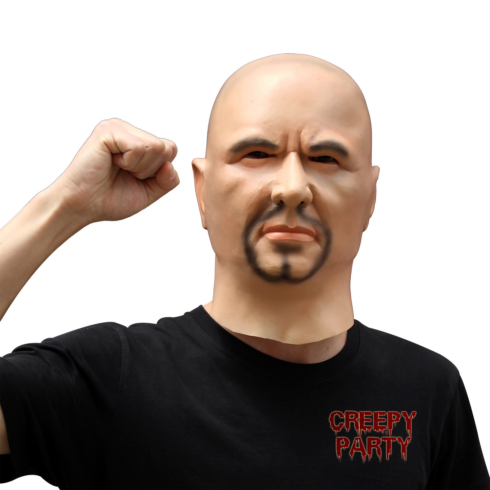 CreepyParty Human Realistic Latex Head Mask Man for Halloween Costume Party Carnival Cosplay