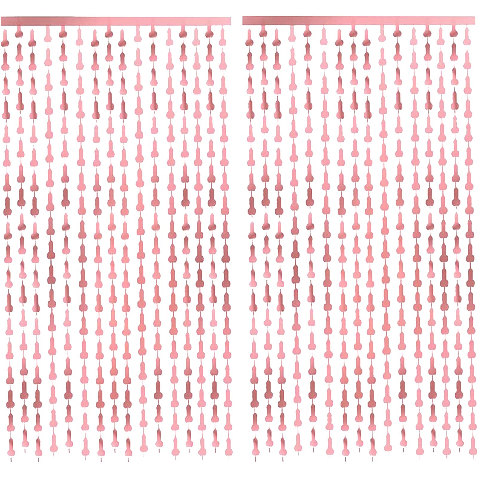 Bachelorette Party Decorations Rose Gold Fringe Curtains Bridal Shower Decorations Hen Party Backdrop (2 Pack 3.2 x 6.6 ft) (Rose Gold)