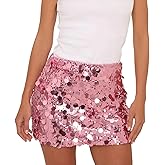 TRURENDI Women Sequin Mini Skirt Sparkly Low Waist Bodycon Short Skirt Summer Glitter Beach Club Party Streetwear