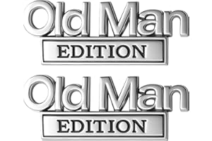 CZMZHFC Old Man Edition 3D Metal Badge Emblems,Car Truck Decals for Fender, Tailgate & Bumper,Heavy Duty Automotive Stickers Nameplate for SUV, Jeep, Off-Road Vehicles (2PCS Silver&Black)