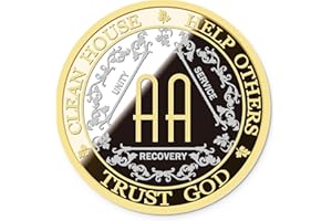 GOSIN AA Sobriety Coin – Exquisite AA Anniversary Coins, Medallions & Chips – The Perfect Sober Gift for AA Recovery and Clean Milestones (No Year)