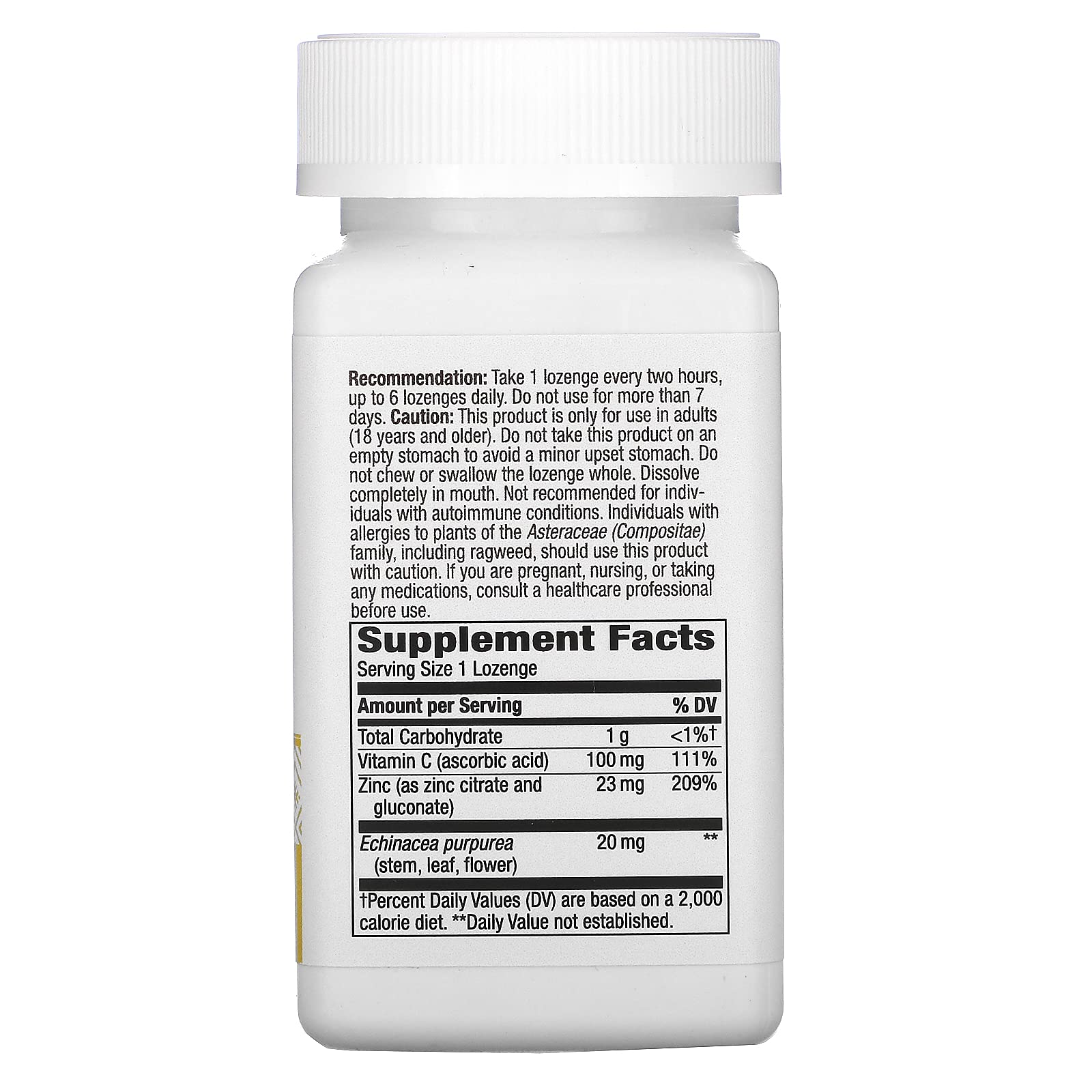 Nature's Way Zinc Lozenges with Vitamin C & Echinacea, Zinc Supplements for Men and Women, Immune Support*, Wild Berry Flavor, 60 Lozenges (Packaging May Vary)