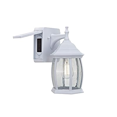 Buy Addington Park 31848 Victoria Collection 1 Light Traditional Outdoor Wall Sconce With Seeded Glass And 2 Gfci Built In Outlets White Finish Online In Turkey B082f185cz
