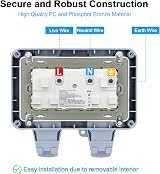 RICOKEY Double Outdoor Socket IP66 13A 2 Gang Weatherproof Wall Outlet view 3