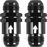 CNWZYMX AN10 One Way Non Return Check Valve, Aluminum Black 2PCS | 10AN to AN10 Male Flare Inline Fitting