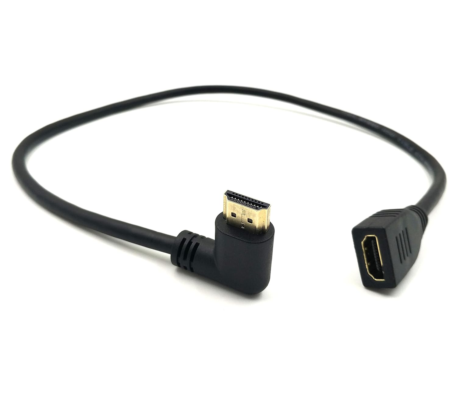 Poyiccot HDMI 2.0 Extension Cable 90 Degree, 2 Feet / 60cm HDMI Extender High Speed Left Angle HDMI Male to Female Extension Cable 60Hz, 4K 2K (F/M Left): Industrial & Scientific