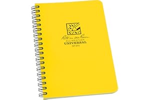 Rite in the Rain Weatherproof Side Spiral Notebook, 4.625" x 7", Yellow Cover, Universal Pattern (No. 373)