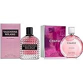 A CENTER Valentine Milano&Change Perfume Set for Women - Floral Fragrance Gift Set with Floral Fruity Scent| 3.4 Fl Oz Each Eau De Pafume for Office Wear