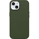 OtterBox iPhone 15 Symmetry Series Cactus Leather for MagSafe - Cactus Grove (Green), Snaps to MagSafe, Ultra-Sleek, Raised Edges Protect Camera & Screen