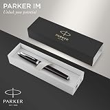 Parker IM Fountain Pen Black Lacquer Chrome Trim Fine Nib Gift Box view 3