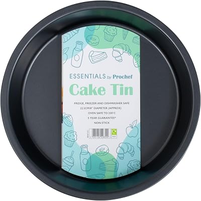 Prochef Teflon Non-Stick 22.5cm Baking Round Cake Tin Black