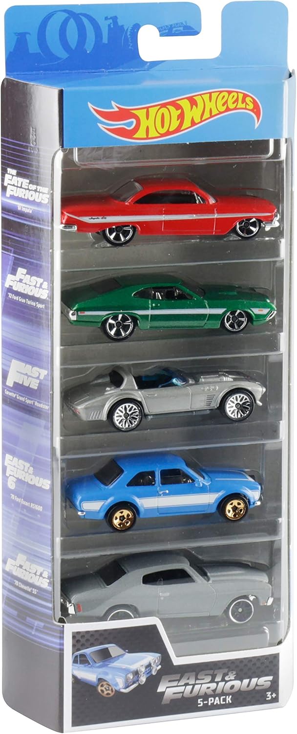 Hot Wheels - Fast and Furious Pack de 5 coches de juguete para ...