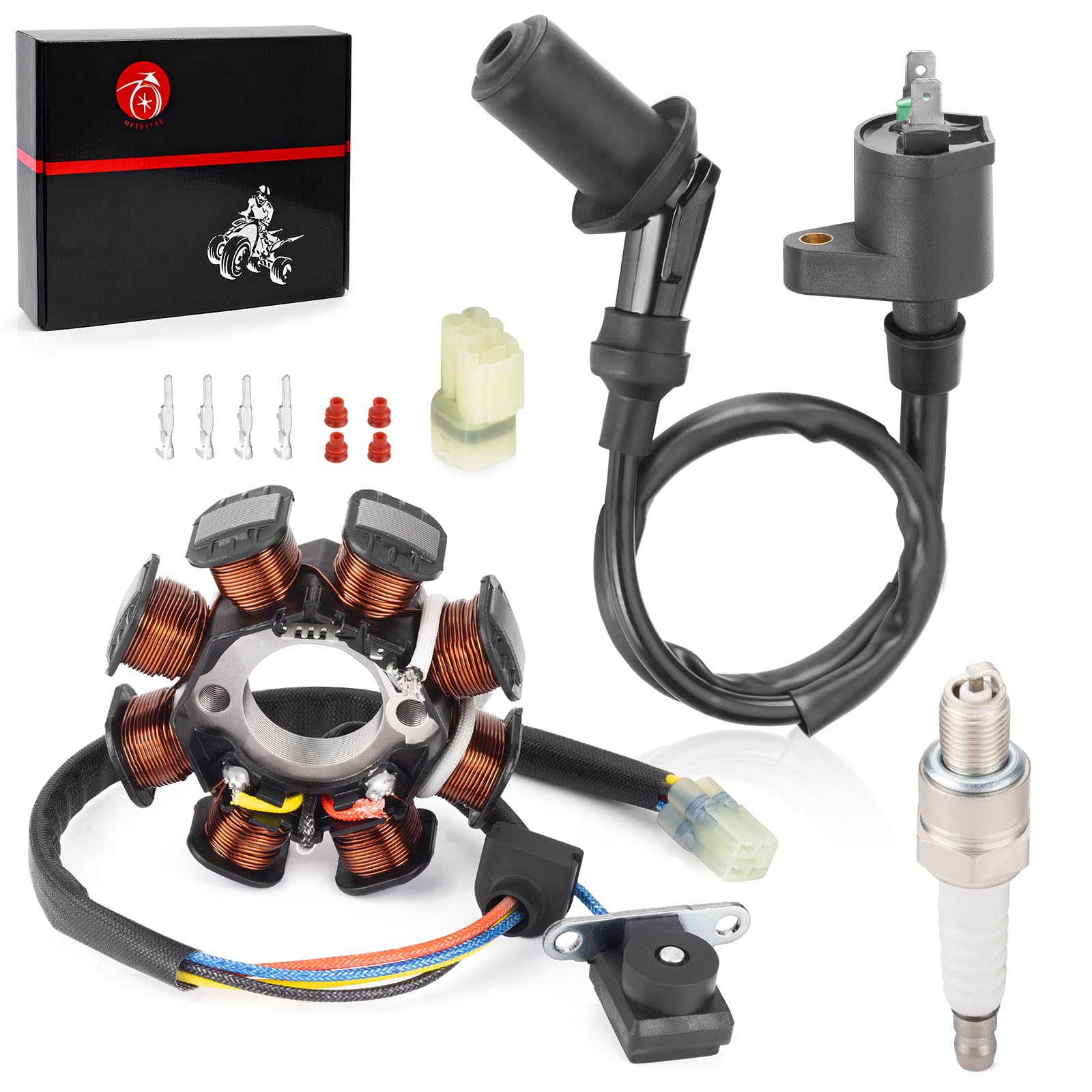 Photo 1 of 0454949 Ignition Coil Stator Spark Plug Compatible with Polaris Outlaw 90 2007-2014 Outlaw 50 2009-2015 Sportsman 90 2007-2014 0453559