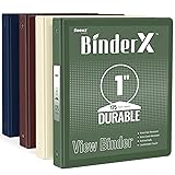 4 Pack Binders 3 Ring 1 Inch, Sooez Extra Durable