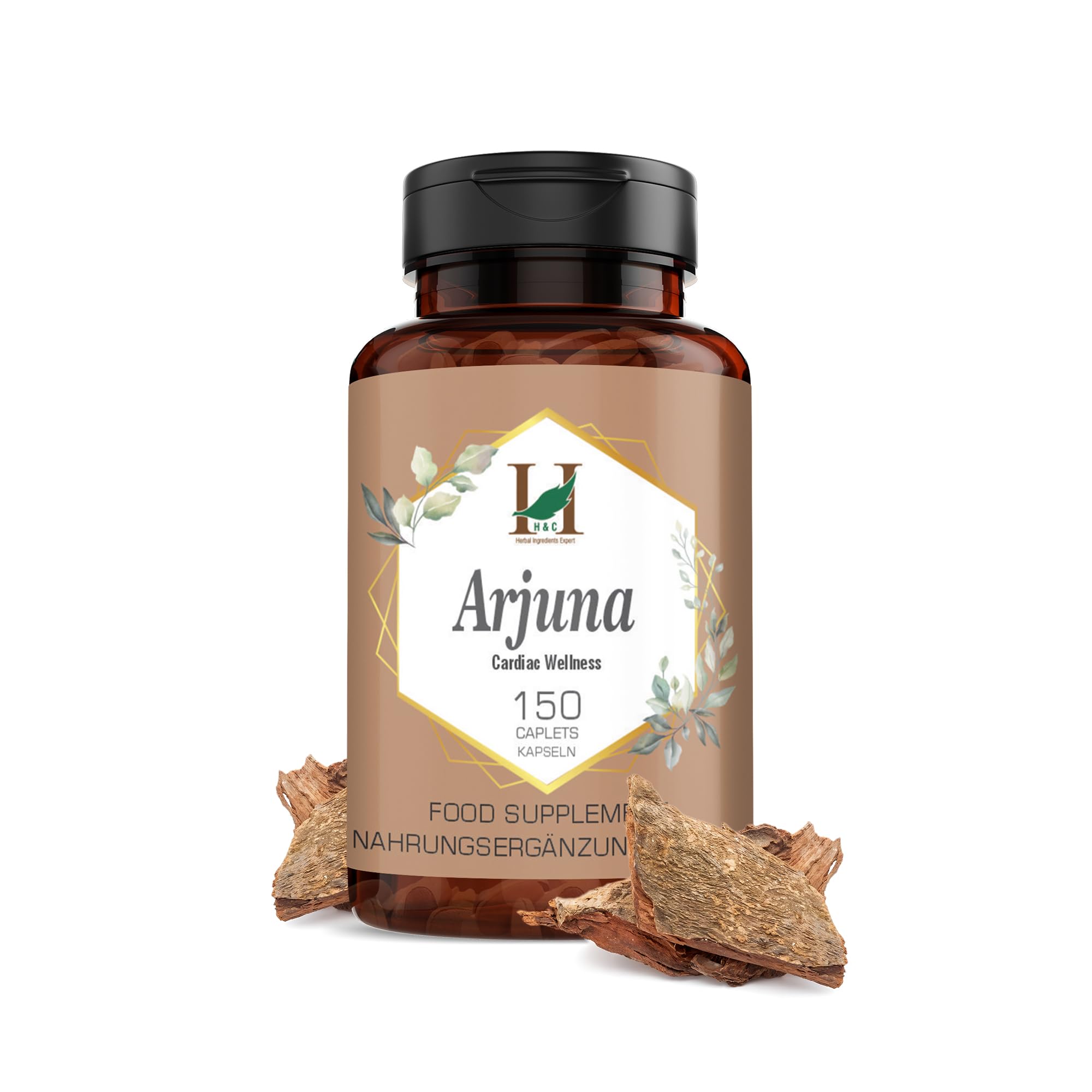 H&C Arjuna Tablets (Terminalia arjuna) - 750mg, 150 Counts | for Healthy Heart (750mg)