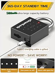 Pothunder Heavy Duty Smart Padlock, Outdoor Padlock