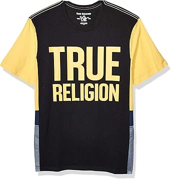 black and yellow true religion shirt