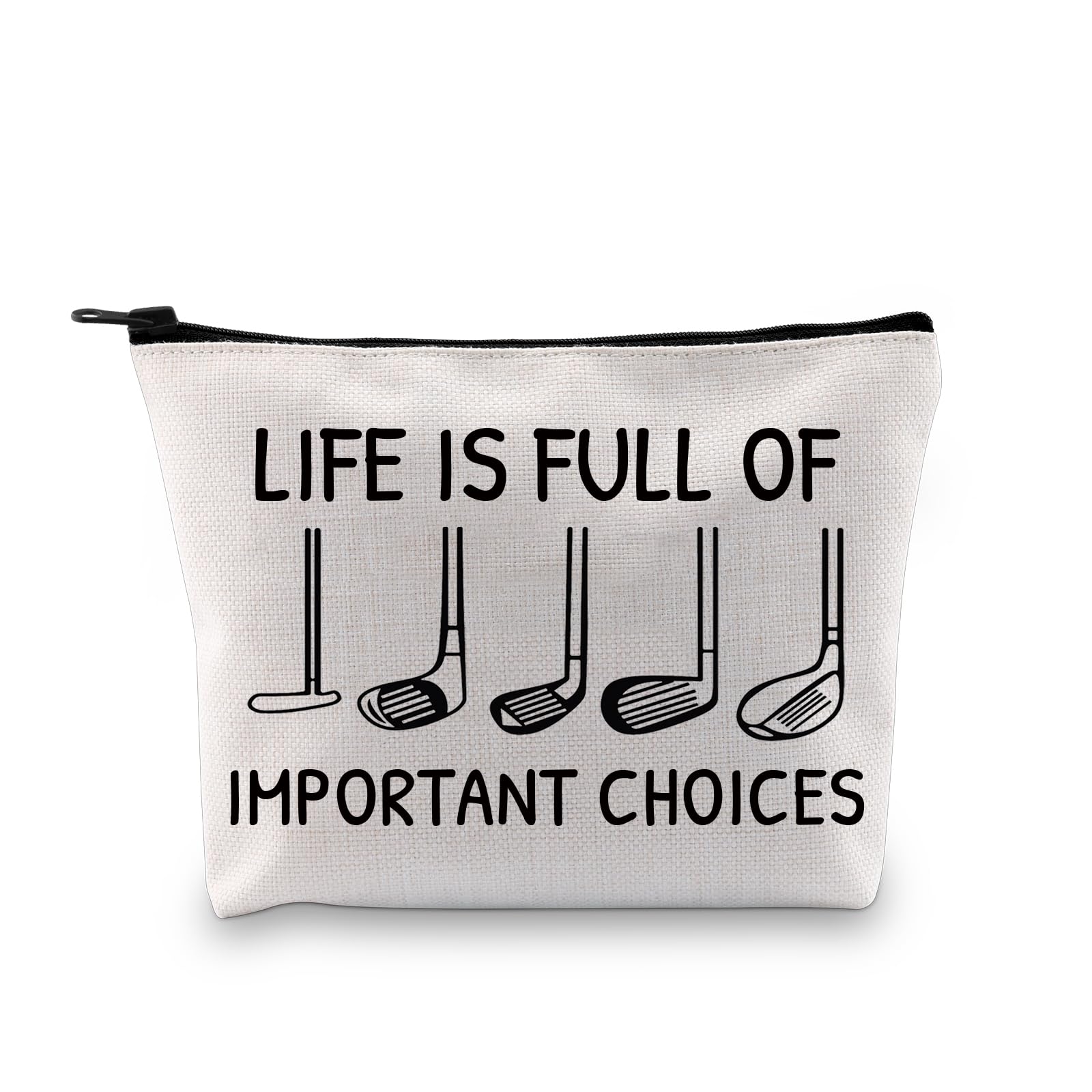 PLITI Golf Gifts for Women Golfers Golfing Accessories Golf Player Gift Life is Full of Important Choices Golf Makeup Bag (Choice Golf bagU)