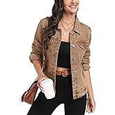 MISS MOLY Women's Denim Jacket Button Up Long Sleeve Basic Trendy Jean Jacket Coat with Pockets