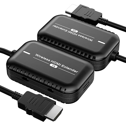 Wireless HDMI Transmitter and Receiver, HDMI Wireless Extender Portable HD  Wireless HDMI Kit, Plug Play, Support for Streaming Video and