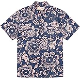 Kahala Men's Duke's Pareo Regular Fit Short Sleeve 100% Cotton Shirt