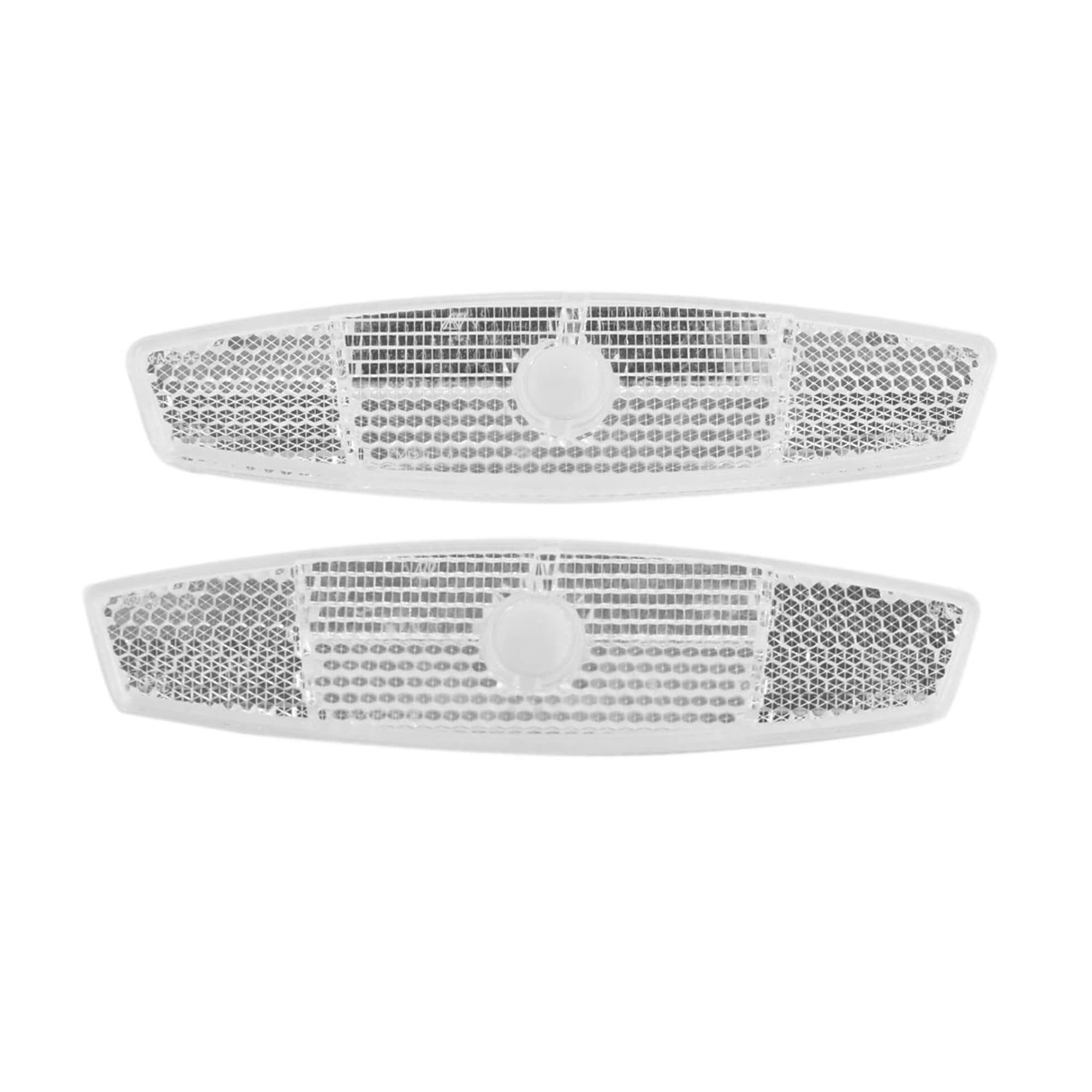 sourcing map 2pcs White Plastic Clip-on Reflective Warning Reflector for Bike