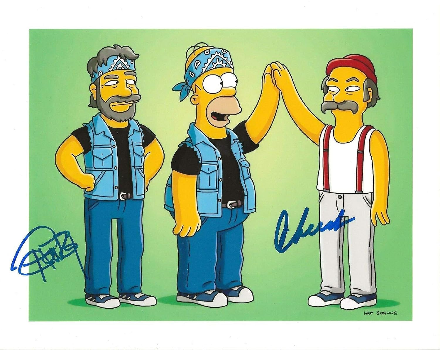 Entertainment Memorabilia Photographs Tommy Chong Wtih Homer Simpson Signed 8x10 Picture Photo Cheech Chong Simpsons Movies Entertainment Memorabilia