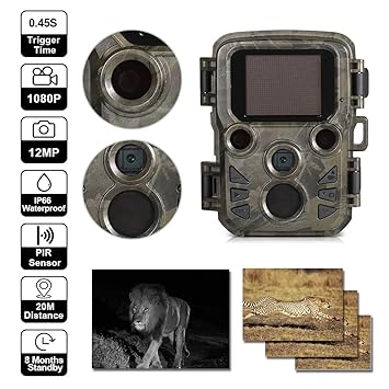 YTIANG Cámara Wildlife Cámara Trail 1080P 12MP Cámara de visión ...