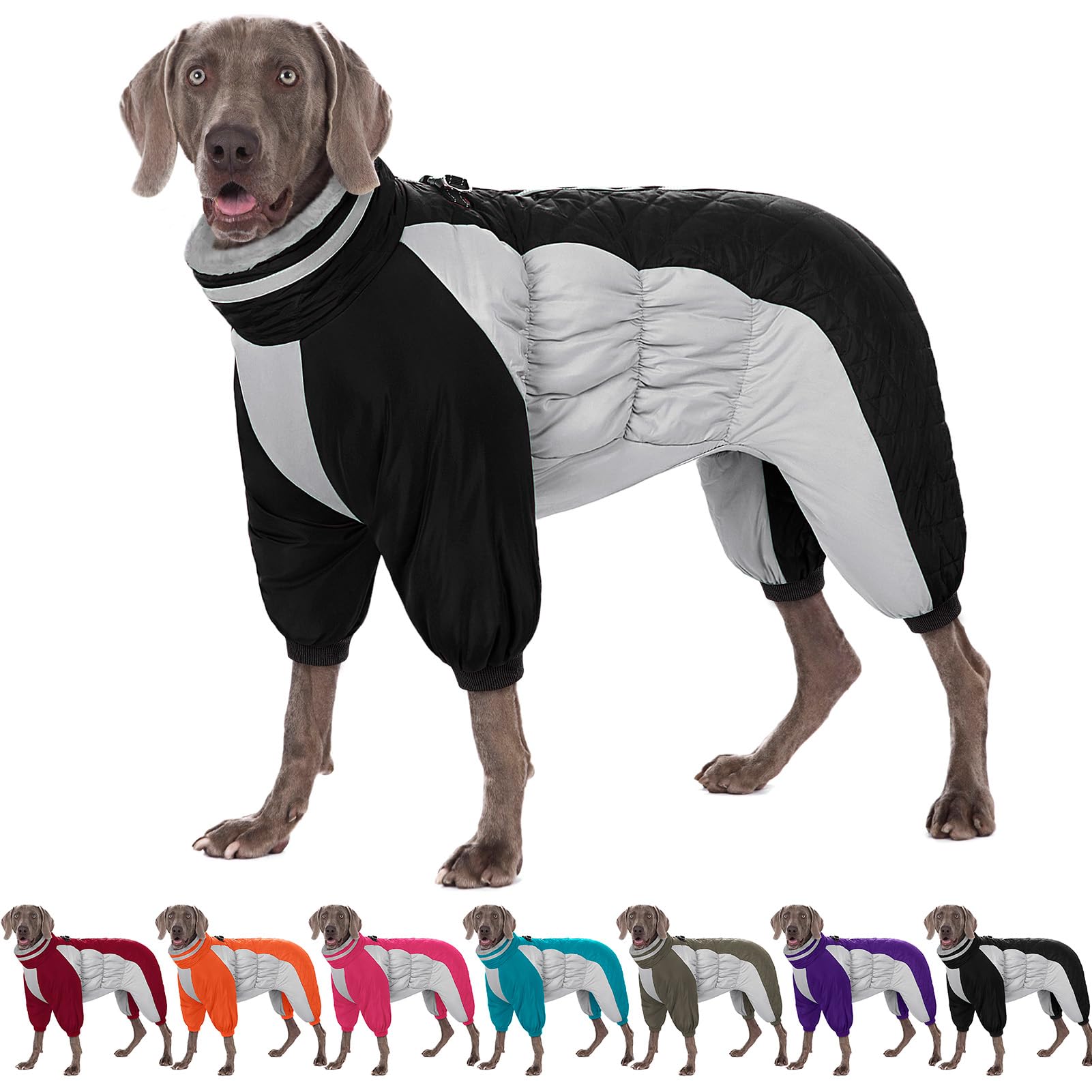 Photo 1 of AOFITEE Large Dog Coat Warm Dog Jacket for Winter, Dogs Winter Coat with Harness Built in, Reflective Turtleneck Dogs Puffer Jacket Snowsuit, Full Body Fleece Coats for Small Medium Large Pet, XXL