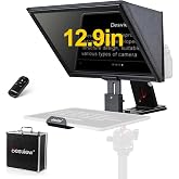 Desview T12S 12.9" Metal Teleprompter with Beam Splitter Glass | Easy Assembly, Carry Case Included, for Camera &amp; iPad, Ideal for YouTube &amp; Live Streaming, for Podcast &amp; Content Creators