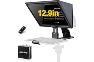 Desview T12S Teleprompter 12.9 inch Metal Teleprompter High Display Glass Compatible with Smartphone Tablet ipad Camera Easy Assembly Carry Case Included Great Partner for Video Making