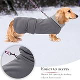 Geyecete Dachshund Coat with Warm Thermal Quilted Gray M view 4