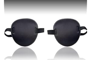Bistras 2 Pcs Eye Patches for Adults and Kids,3D Adjustable Eyepatch for Right or Left Eye,Medical Eye Patch, One Eye Cover for Amblyopia Lazy Eye,Pirate Costume(Black)