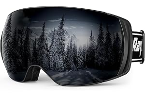 RAYTICE OTG Ski Goggles for Men Women, 100% UV400 Protection Snow Goggles, Anti Fog Snowboard Goggles for snowmobile skiing