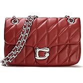 Quilted Crossbody Purse for Women Trendy - Ladies Shoulder Bag Leather Handbag Designer Evening Clutch with Chain Strap