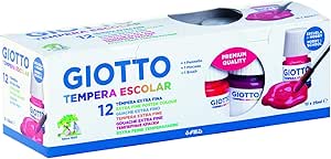 Giotto Témpera Surtido 25 Ml. Est. 12 Uds + Pincel: Amazon.es: Oficina y papelería