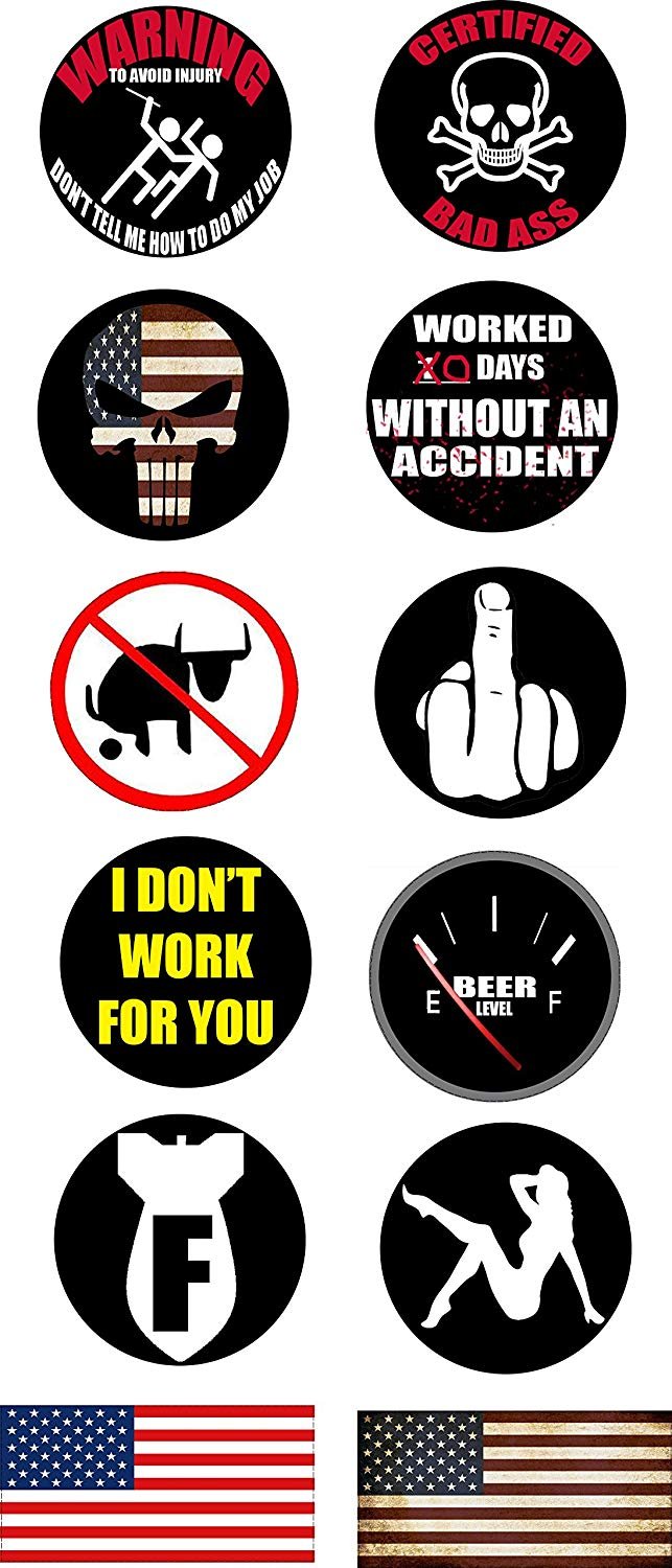 Buy Best of The Year (12pcs) Tool Box Stickers Funny 100 PVC ! Funny