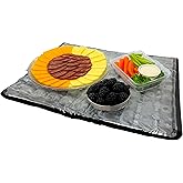 FlexiFreeze Party Mat Food Cooling Serving Platter &ndash; Buffet Display Chiller for Meat, Cheese, Fruit &amp; Party Food Trays &ndash; Catering Supplies Cold Serving Mat Black (19" x 15")