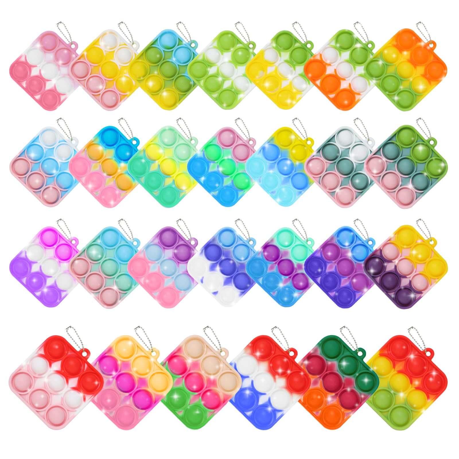 Photo 1 of 30PCS Party Favors for Kids,Bulk Fidget Toys, Birthday Party Toys, Small Classroom Prizes Box Fidgets Toys for Kids Toddlers Adult, Goodie Bag Stuffers, Treasure Chest, Bubbles Poppers (Square)